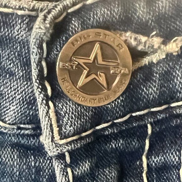 Big Star Womens Slim Bootcut Distressed Jeans Embroidered Pockets Size 26R - Picture 4 of 8